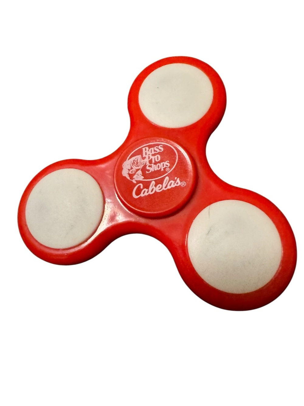 Bass Pro shops/ Cabela's Red and White Three-Arm Fidget Spinner